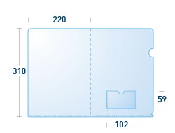 名刺ポケット付きクリアファイルサイズ詳細