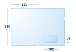 名刺ポケット付きクリアファイルA4サイズ詳細